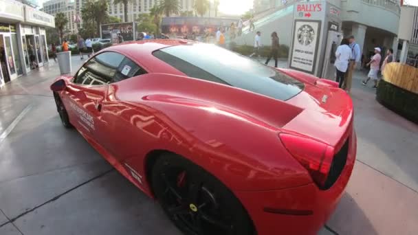 Las Vegas red Ferrari car — Stock Video