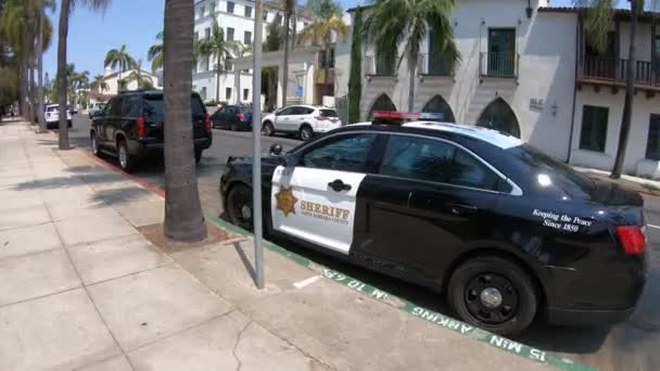Santa Barbara rendőrségi autók — Stock videók