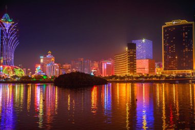Macao Skyline at night clipart