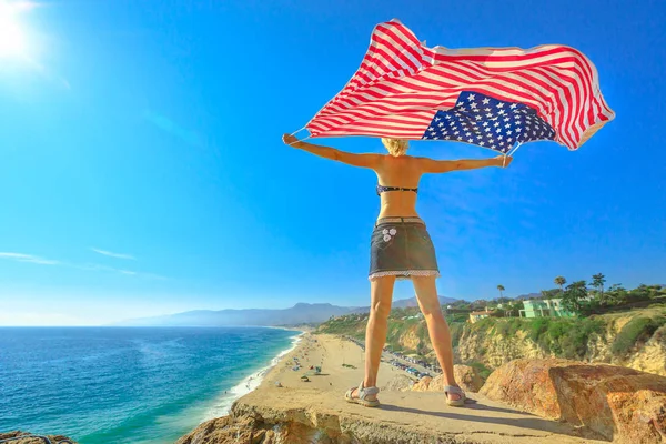 American flag Malibu — Stock Photo, Image