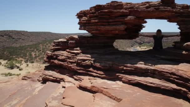 Kalbarri kobieta beztroski — Wideo stockowe