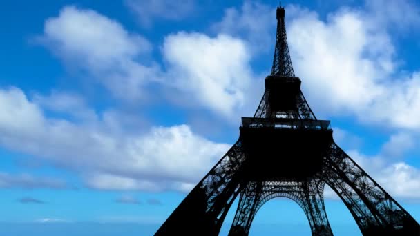 Háttérvilágítás gyorsított Tour Eiffel — Stock videók