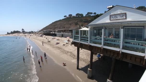 Malibu Kalifornien Usa Augusti 2018 Natursköna Kustlandskap Med Santa Monica — Stockvideo