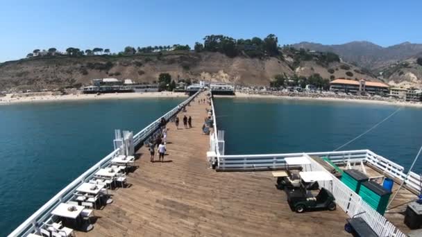 Malibu Pier aerial view — Stock Video