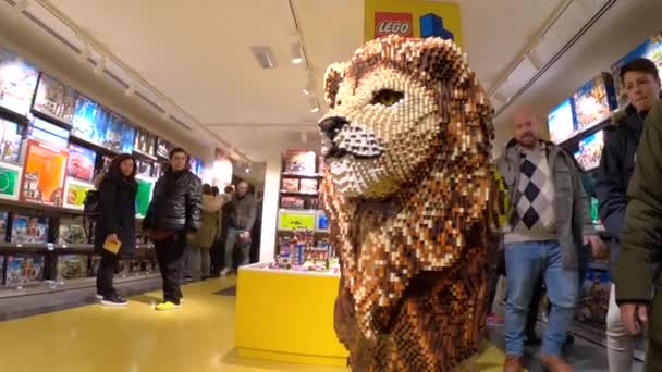 Lego blocks Store King Lion — Stock Video