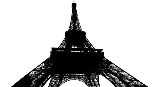 Silueta de la torre de Eiffel aislado en blanco — 图库照片