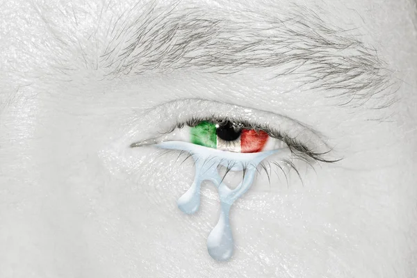 Occhio piangente con Bandiera Italia — Foto Stock