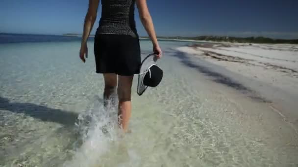 Wandern am australischen Strand — Stockvideo