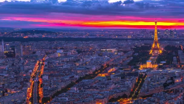 Vista panorámica del horizonte de París — Vídeos de Stock