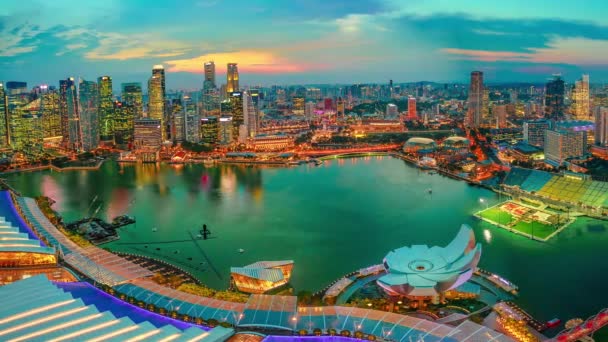 Marina bay Σιγκαπούρη Πανόραμα — Αρχείο Βίντεο