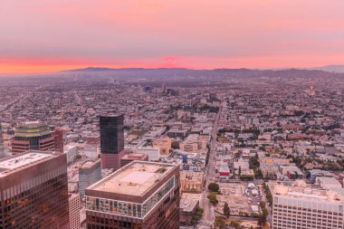 Los angeles skyline günbatımı