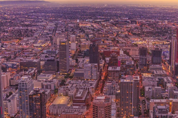Puesta de sol aérea de Los Ángeles — Foto de Stock