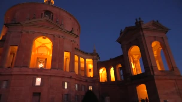 Santuario de San Luca noche — Vídeos de Stock