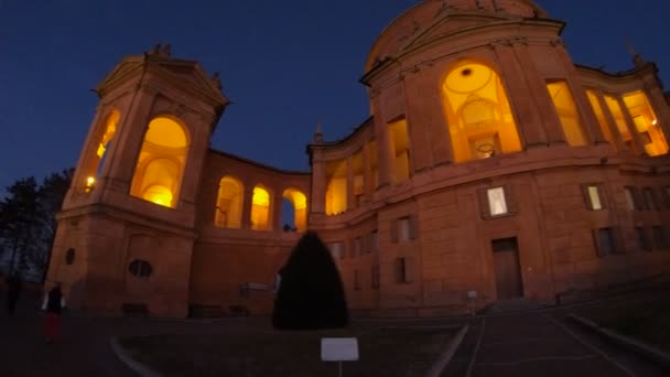 San Luca ιερό νύχτα Πανόραμα — Αρχείο Βίντεο