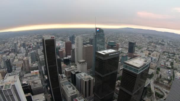 Los angeles skyline günbatımı — Stok video