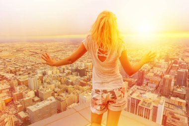 Woman at Los Angeles Skyline