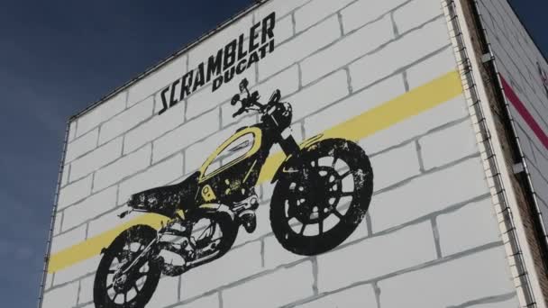 Ducati Scrambler in Ducati headquarter — Stock Video