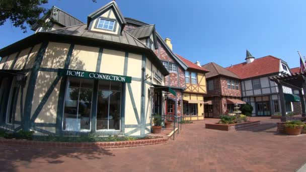 Solvang centrum van Californië — Stockvideo