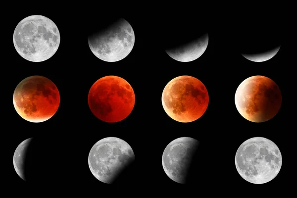Lune rouge tournant — Photo