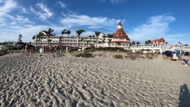 Викторианское здание Hotel del Coronado — стоковое видео