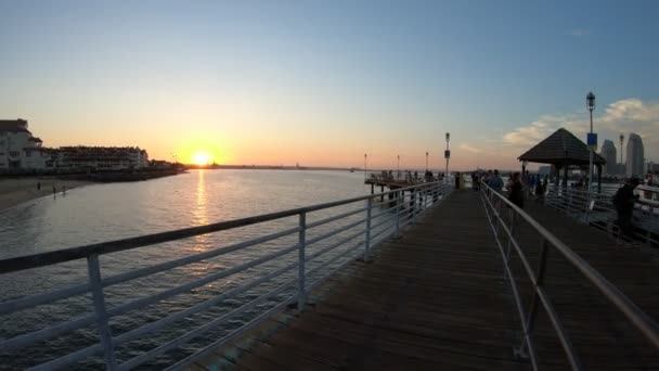 Coronado Pier günbatımı — Stok video
