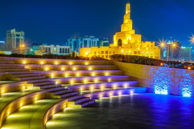 Amphitheater Doha night clipart