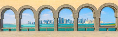 Doha West Bay panorama clipart