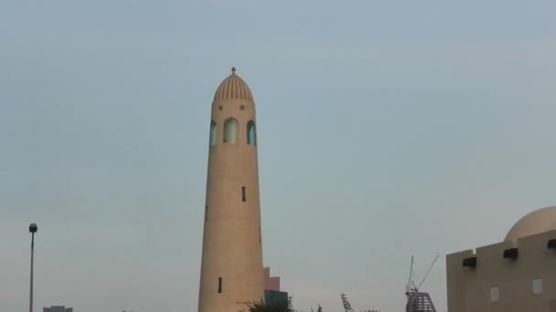 Doha große Moschee Sonnenuntergang — Stockvideo