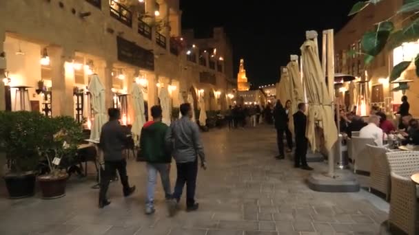 Souq Waqif Doha noc — Wideo stockowe