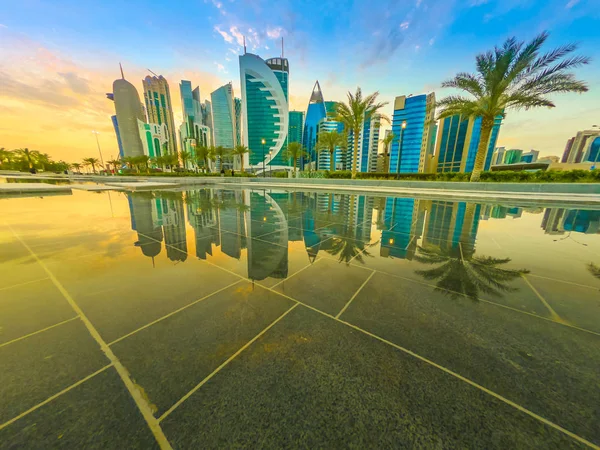 Skyline de Doha West Bay — Foto de Stock
