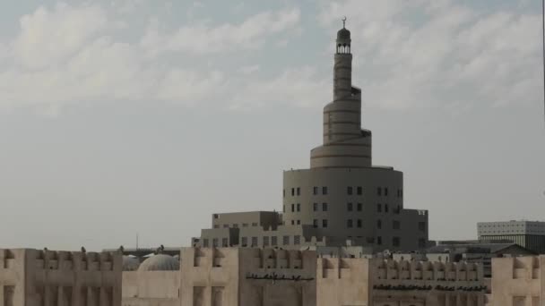 Souq waqif mesquita — Vídeo de Stock