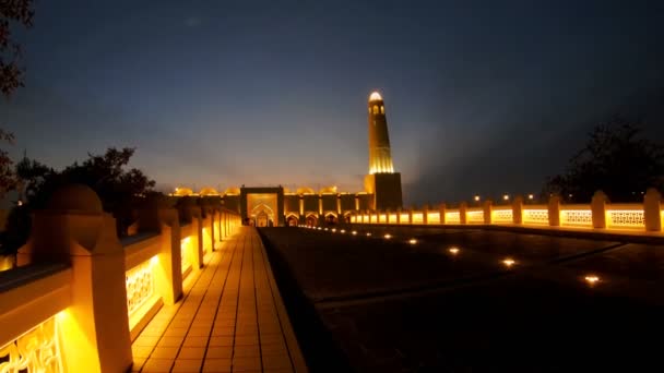 Állami Grand Mosque éjszaka — Stock videók