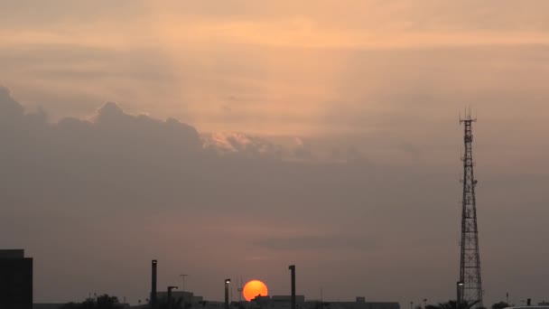 Doha stad zonsondergang — Stockvideo