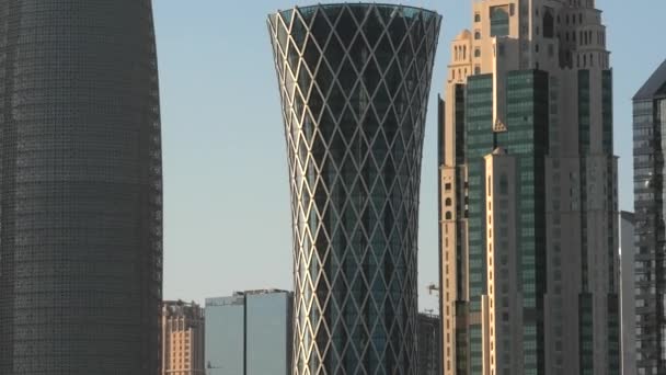 Doha West Bay στον ορίζοντα — Αρχείο Βίντεο