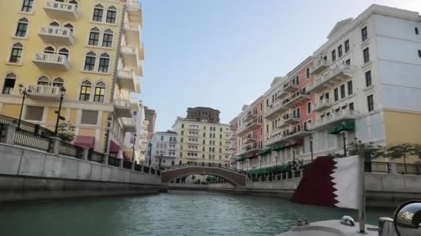 Venetië Doha boot — Stockvideo
