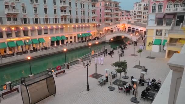 Venecia Doha sunset panorama — Vídeo de stock