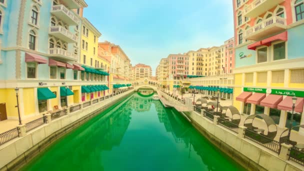 Venice in Doha reflection — Stock Video