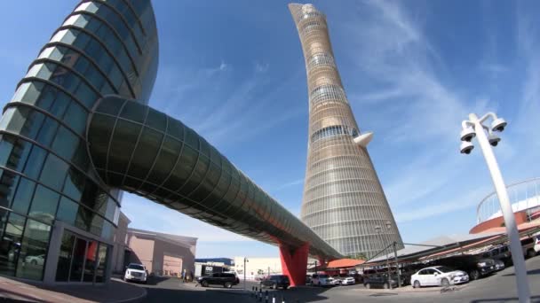 Villaggio Mall a věž Aspire — Stock video