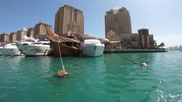 Porto Arabia uitzicht op zee — Stockvideo