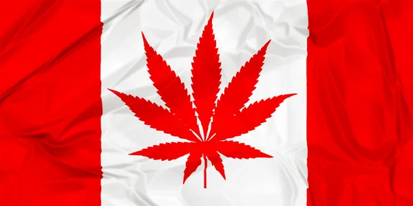 Bandera de hoja de cannabis canadiense — Foto de Stock