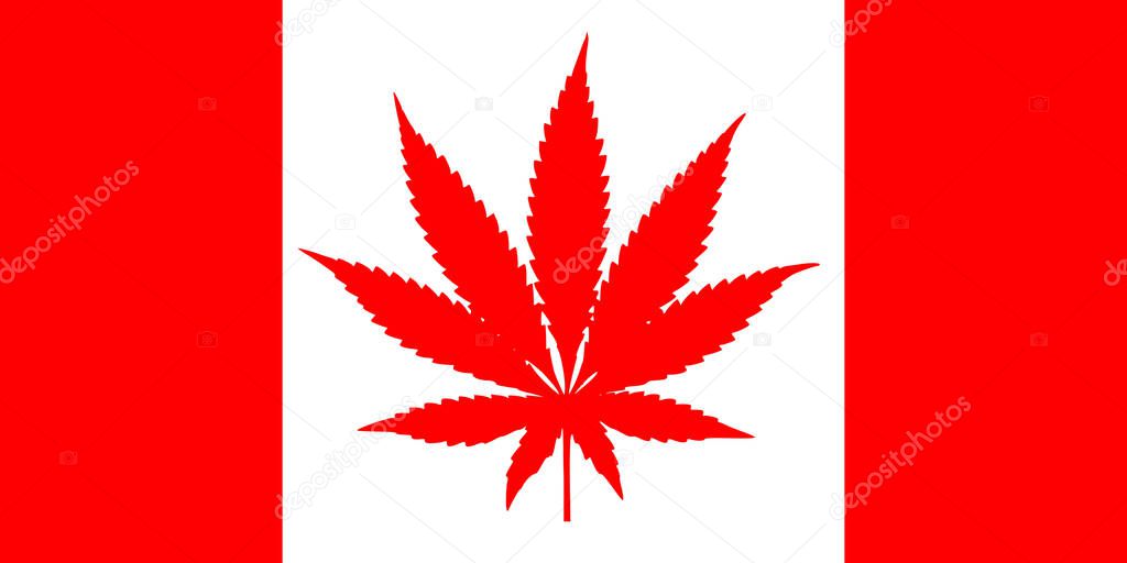 Canadian cannabis leaf flag