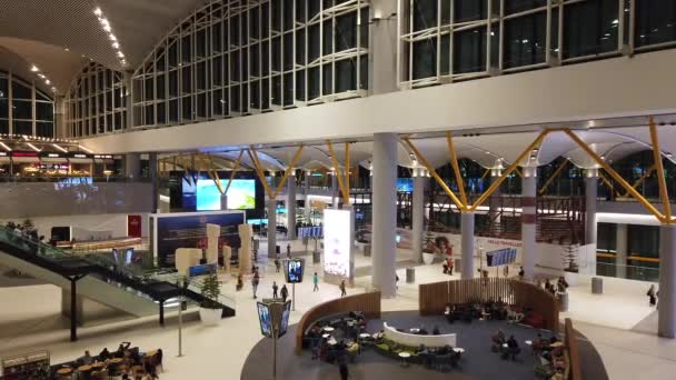 Neue internationale Flughafen-Lobby in Istanbul — Stockvideo