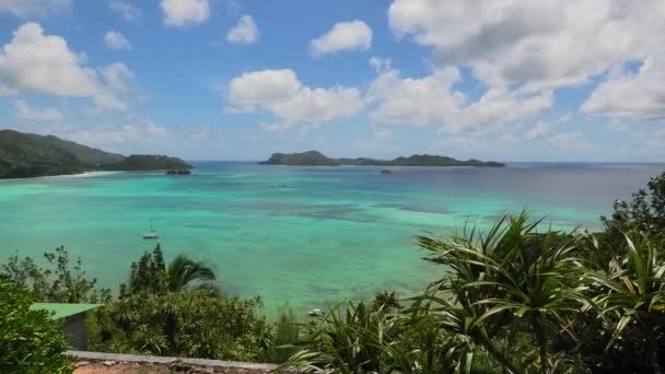 Praslin seychellen luftbild — Stockvideo