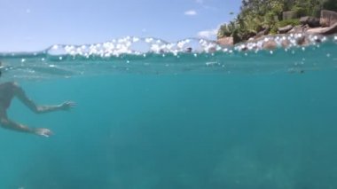 Kadın apne şnorkelli yüzme Split görünümü