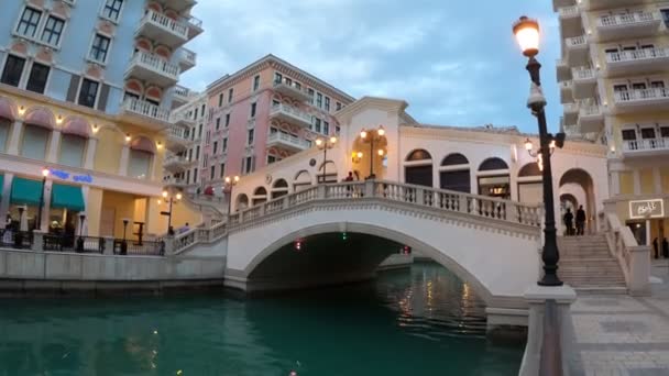 Doha Rialto Bridge — Stockvideo