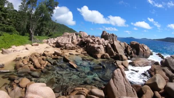 Swimming Pool La Digue — Stock Video