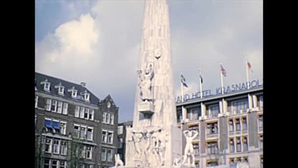 National Monument of Amsterdam — Stock Video