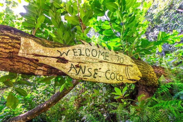 Üda Anse Coco Sign — Stock Fotó