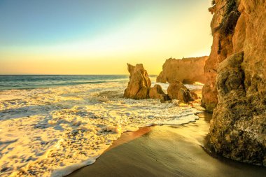 California sunset beach background clipart