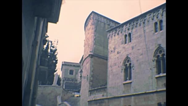 Archival Tarragona Cathedral street — Stock Video